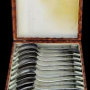 Hot Pamono Art Nouveau Dessert Spoons in Silver-Plated Metal from J.H., 1890s, Set of 12