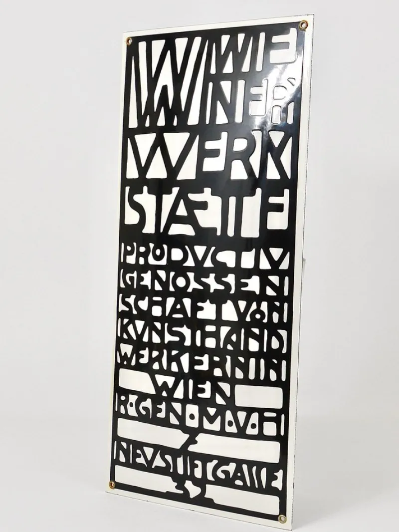 Outlet Pamono Art Nouveau Domed Enameled Advertising Sign from Wiener Werkstaette, Vienna, 1960s