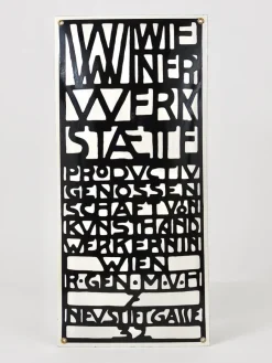 Outlet Pamono Art Nouveau Domed Enameled Advertising Sign from Wiener Werkstaette, Vienna, 1960s