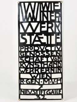 Outlet Pamono Art Nouveau Domed Enameled Advertising Sign from Wiener Werkstaette, Vienna, 1960s