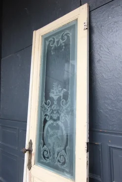 Pamono Art Nouveau Door with Etched Glass Pane, 1890s><noscript><img width=