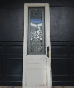 Pamono Art Nouveau Door with Etched Glass Pane, 1890s><noscript><img width=