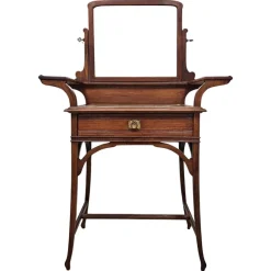 Pamono Art Nouveau Dressing or Vanity Table with Mirror in Walnut, 1890s> Dressing Tables