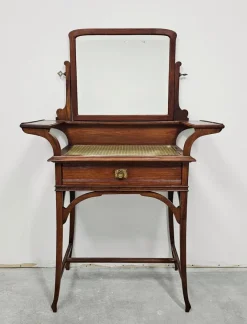 Pamono Art Nouveau Dressing or Vanity Table with Mirror in Walnut, 1890s> Dressing Tables