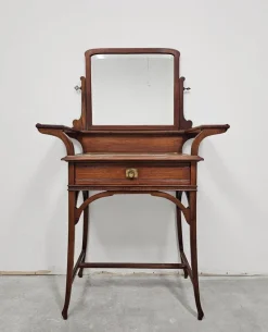 Pamono Art Nouveau Dressing or Vanity Table with Mirror in Walnut, 1890s><noscript><img width=