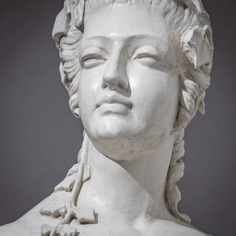 Best Pamono Art Nouveau Female Bust with Vine Leaves, Early 20th Century, Plaster