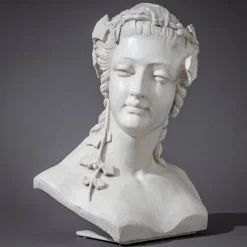 Best Pamono Art Nouveau Female Bust with Vine Leaves, Early 20th Century, Plaster
