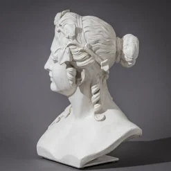 Best Pamono Art Nouveau Female Bust with Vine Leaves, Early 20th Century, Plaster