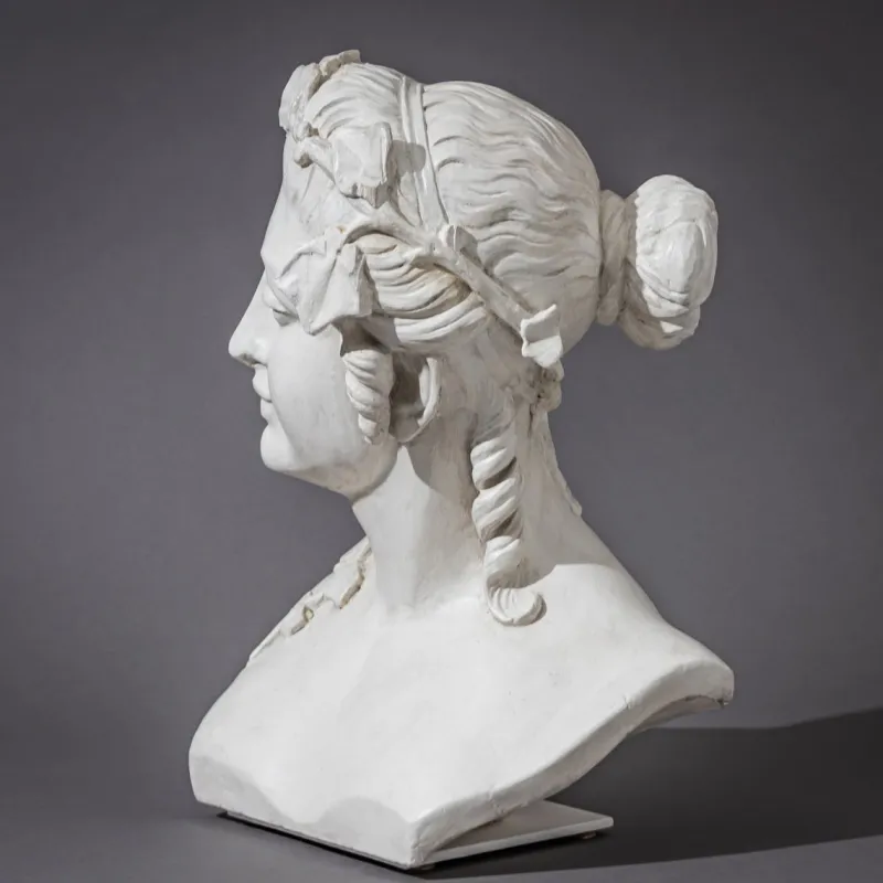 Best Pamono Art Nouveau Female Bust with Vine Leaves, Early 20th Century, Plaster