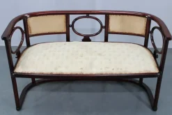 Pamono Art Nouveau Fledermaus Sofa and Armchair attributed to Josef Hoffmann for Fischel, 1890s, Set of 2><noscript><img width=