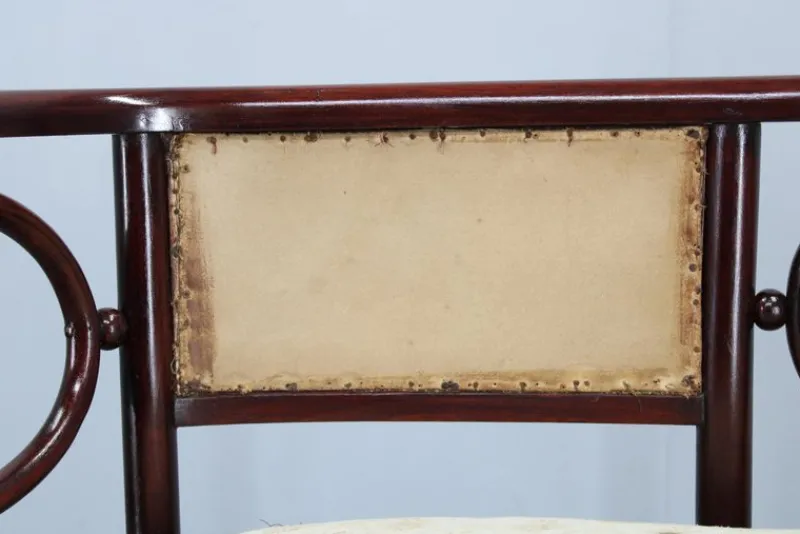 Pamono Art Nouveau Fledermaus Sofa and Armchair attributed to Josef Hoffmann for Fischel, 1890s, Set of 2> Living Room Sets