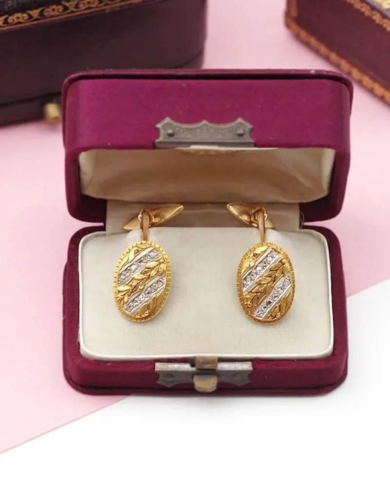 Hot Pamono Art Nouveau French Cufflinks, Set of 2
