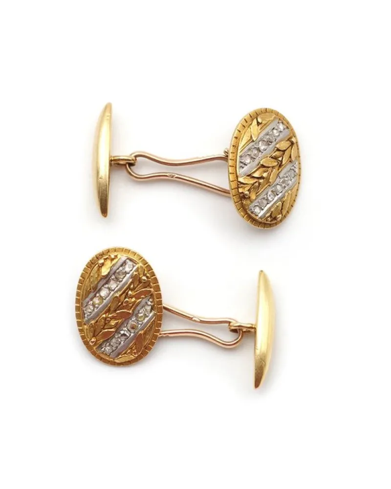Hot Pamono Art Nouveau French Cufflinks, Set of 2