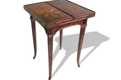 Pamono Art Nouveau French Game Table in Chestnut by Emile Gallé, 1905> Game Tables