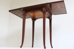Pamono Art Nouveau French Game Table in Chestnut by Emile Gallé, 1905><noscript><img width=