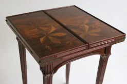 Pamono Art Nouveau French Game Table in Chestnut by Emile Gallé, 1905><noscript><img width=