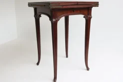 Pamono Art Nouveau French Game Table in Chestnut by Emile Gallé, 1905><noscript><img width=