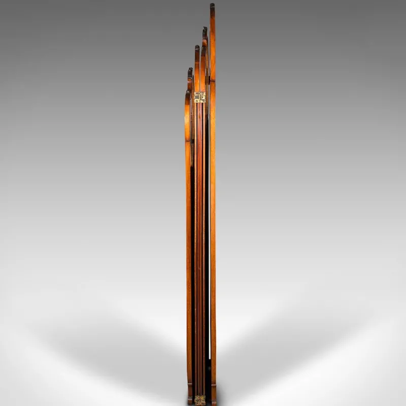 Pamono Art Nouveau French Walnut and Glass Screen, 1890s> Room Dividers & Screens
