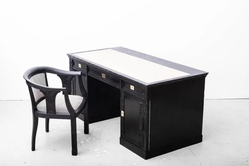 Pamono Art Nouveau Gentlemens-Room Set by Hans Bolek, School Josef Hoffmann for August Ungethüm, Vienna, 1913