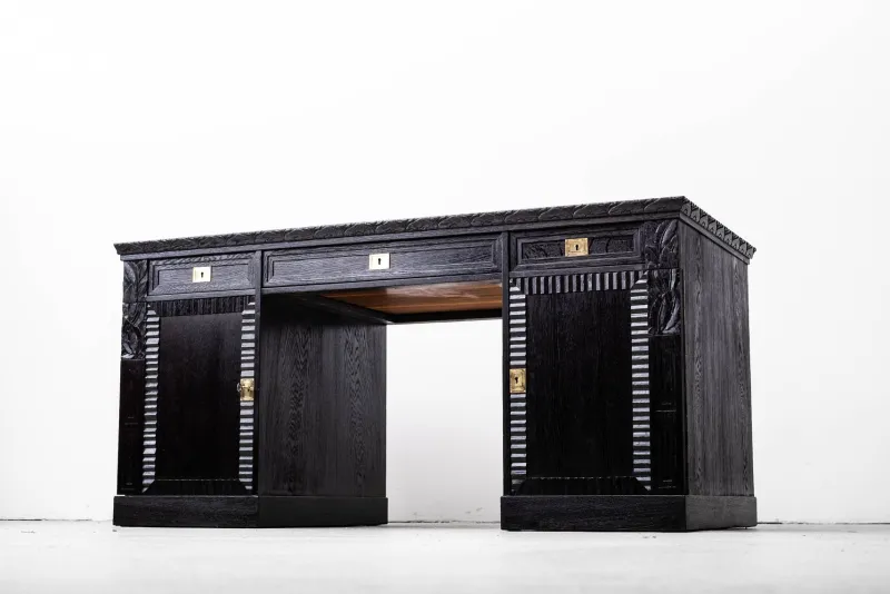 Pamono Art Nouveau Gentlemens-Room Set by Hans Bolek, School Josef Hoffmann for August Ungethüm, Vienna, 1913