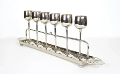 Pamono Art Nouveau Gilt Liquor Set from WMF, Germany, 1910s, Set of 7><noscript><img width=
