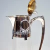 Pamono Art Nouveau Glass Carafe with Silver Fitting by Wilhelm Binder, Germany, 1890s> Bottles, Carafes & Jugs