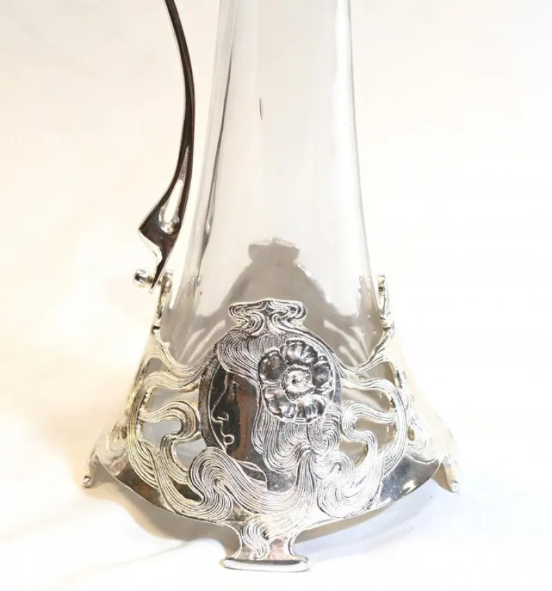 Pamono Art Nouveau Glass Claret Jug