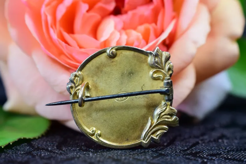 Pamono Art Nouveau Gold-Plated Brooch by Edropsy for Maison Savard, 1903> Brooches