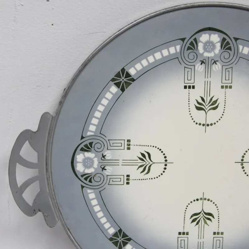 Pamono Art Nouveau Grey Bandeja Tray, 1890s> Trays