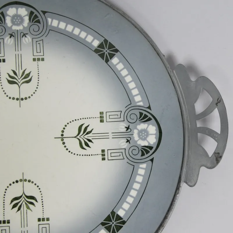Pamono Art Nouveau Grey Bandeja Tray, 1890s> Trays