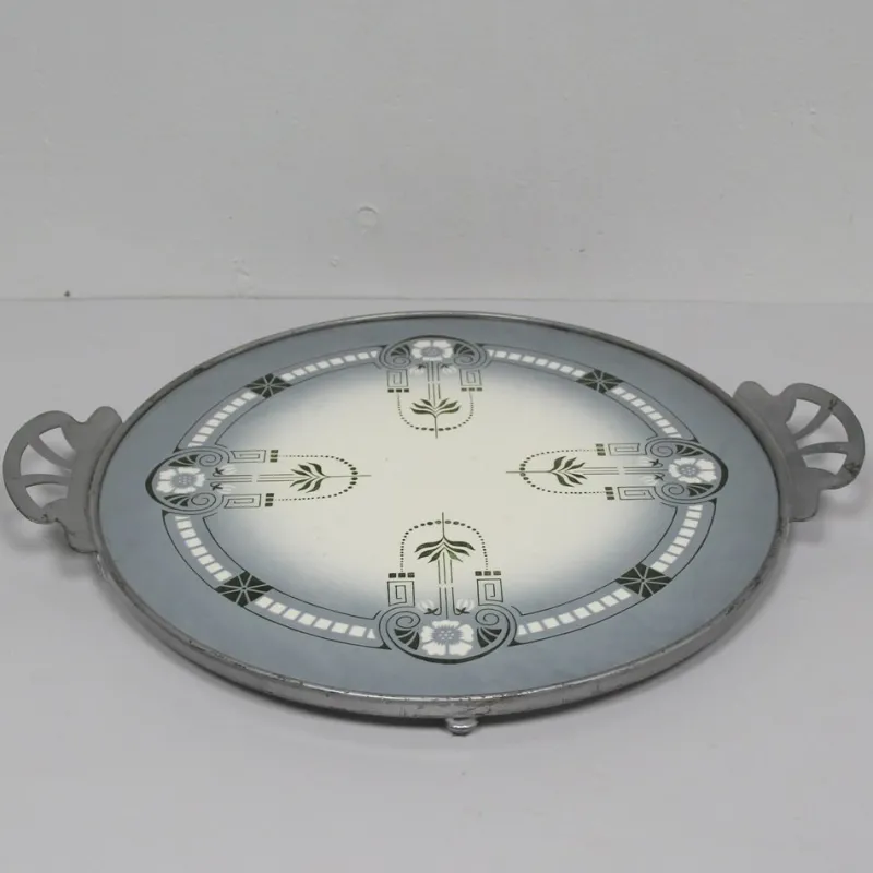 Pamono Art Nouveau Grey Bandeja Tray, 1890s> Trays