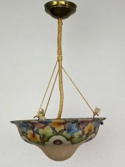 Discount Pamono Art Nouveau Hand-Painted Glass Lamp, 1890s