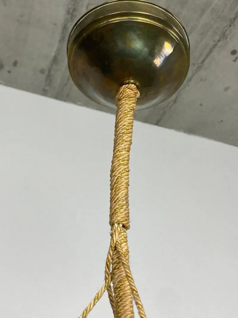Discount Pamono Art Nouveau Hand-Painted Glass Lamp, 1890s