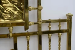 Pamono Art Nouveau Italian Double Bed Brass, 1900s><noscript><img width=