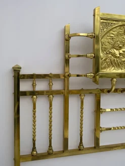 Pamono Art Nouveau Italian Double Bed Brass, 1900s><noscript><img width=