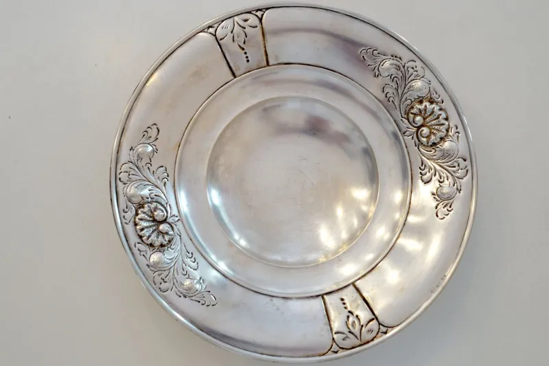 Pamono Art Nouveau Italian Sterling Silver Dish, 1930s> Serving Dishes