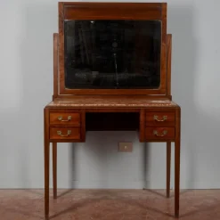 Pamono Art Nouveau Liberty 4 Drawer Dressing Table with Italian Marble Top, 1890s