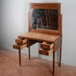 Pamono Art Nouveau Liberty 4 Drawer Dressing Table with Italian Marble Top, 1890s