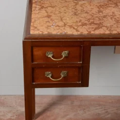 Pamono Art Nouveau Liberty 4 Drawer Dressing Table with Italian Marble Top, 1890s