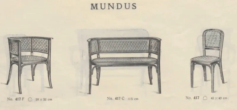 Discount Pamono Art Nouveau Model 417 Seating Group from Mundus, Vienna, 1920, Set of 4
