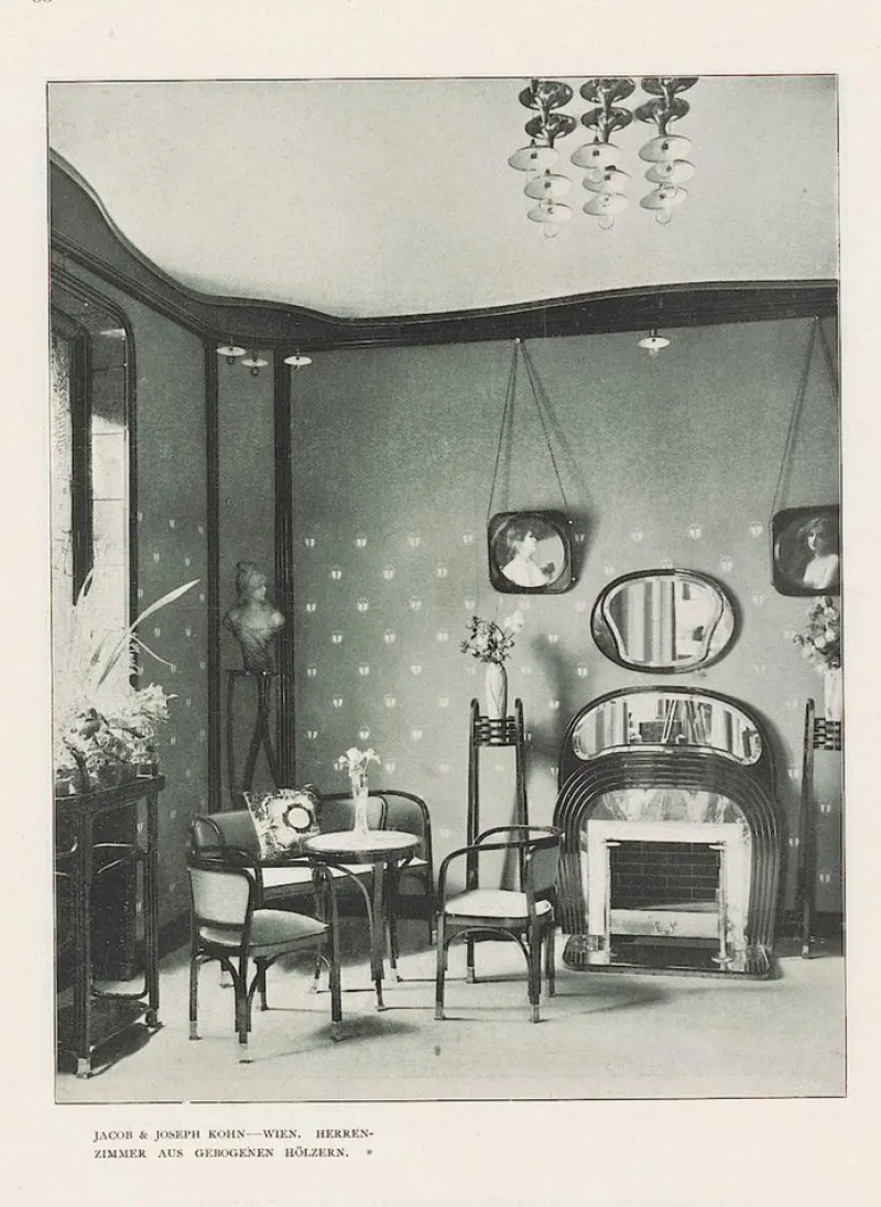 Hot Pamono Art Nouveau Model No. 715 Living Room Set by Gustav Siegel for Jacob & Josef Kohn, Vienna 1905, Set of 3