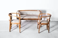 Hot Pamono Art Nouveau Model No. 715 Living Room Set by Gustav Siegel for Jacob & Josef Kohn, Vienna 1905, Set of 3