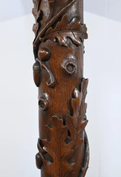 Best Pamono Art Nouveau Oak and Walnut Column, 1900s