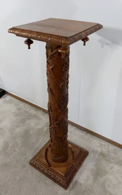 Discount Pamono Art Nouveau Oak Column, 1920s