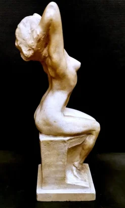 Pamono Art Nouveau Patinated Plaster of Paris Sculpture by Joseph Zomers, Belgium><noscript><img width=