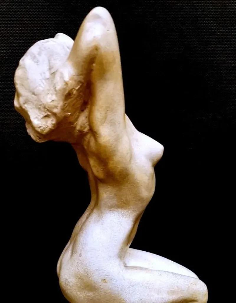Pamono Art Nouveau Patinated Plaster of Paris Sculpture by Joseph Zomers, Belgium> Art Deco