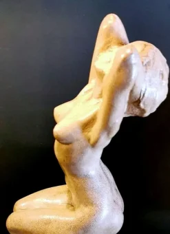 Pamono Art Nouveau Patinated Plaster of Paris Sculpture by Joseph Zomers, Belgium><noscript><img width=