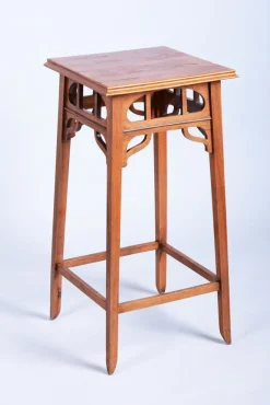 Pamono Art Nouveau Pedestal in Walnut, 1900s
