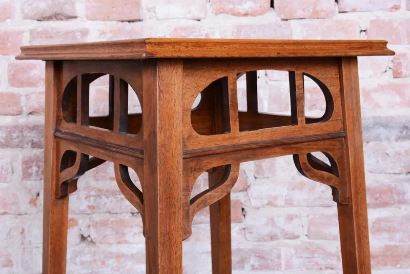 Pamono Art Nouveau Pedestal in Walnut, 1900s