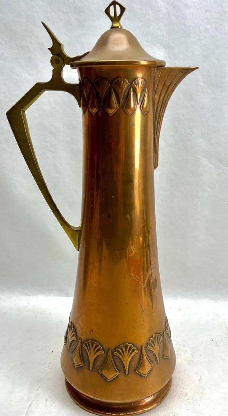 Clearance Pamono Art Nouveau Pitcher in Brass and Copper with Handle from WMF, 1917